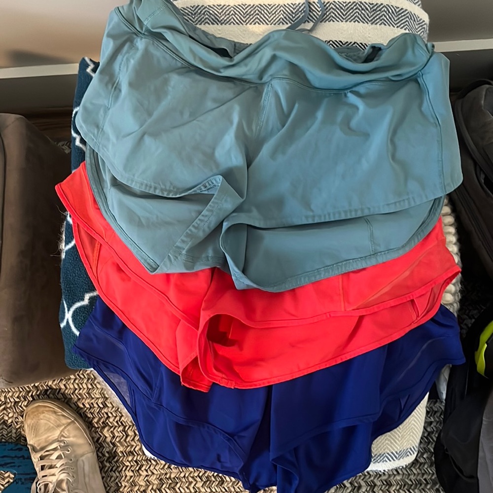 Three lululemon shorts